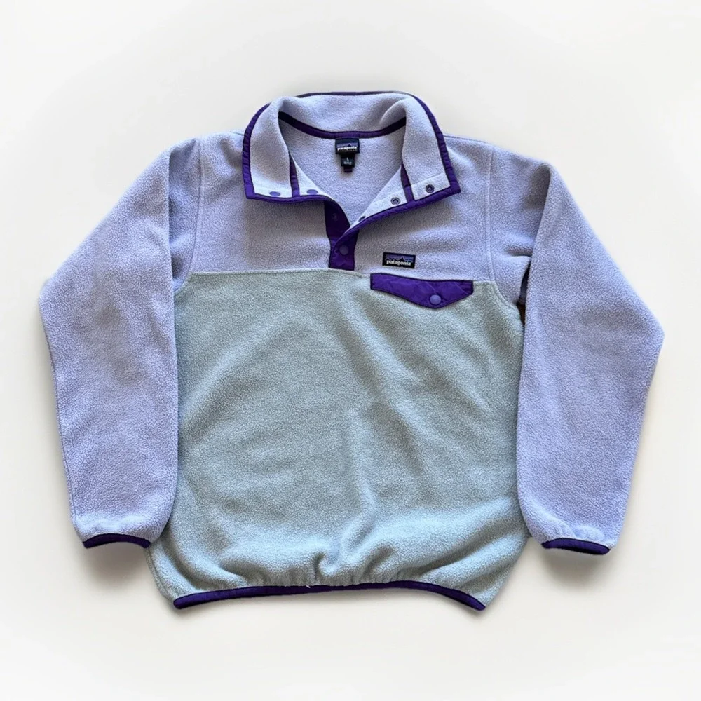 Patagonia Synchilla Snap-T Pullover Girls L 12 Purple‎ Jacket Fleece 65545